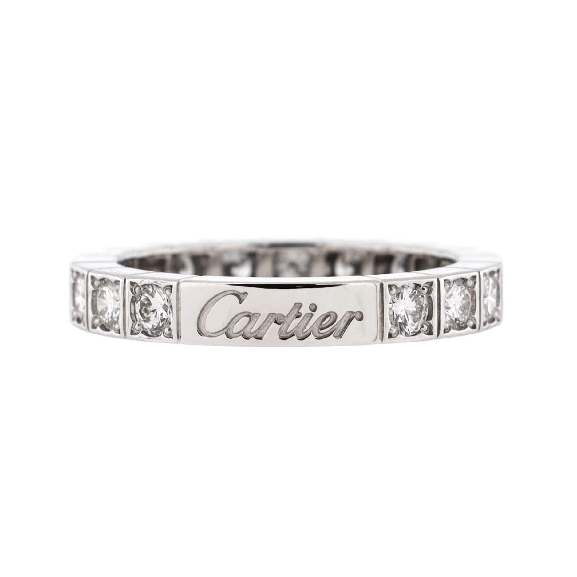 Cartier Lanieres Ring 18K White Gold with Diamonds In Good Condition In New York, NY