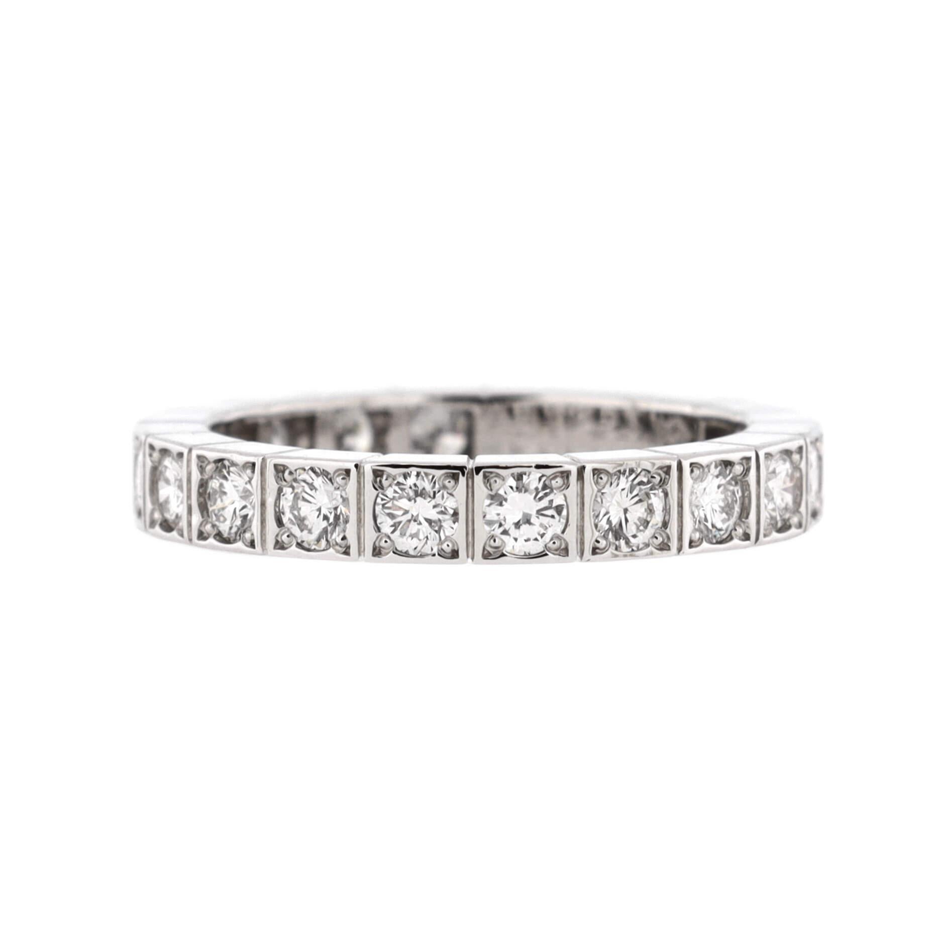 Women's Cartier Lanieres Ring 18K White Gold with Diamonds