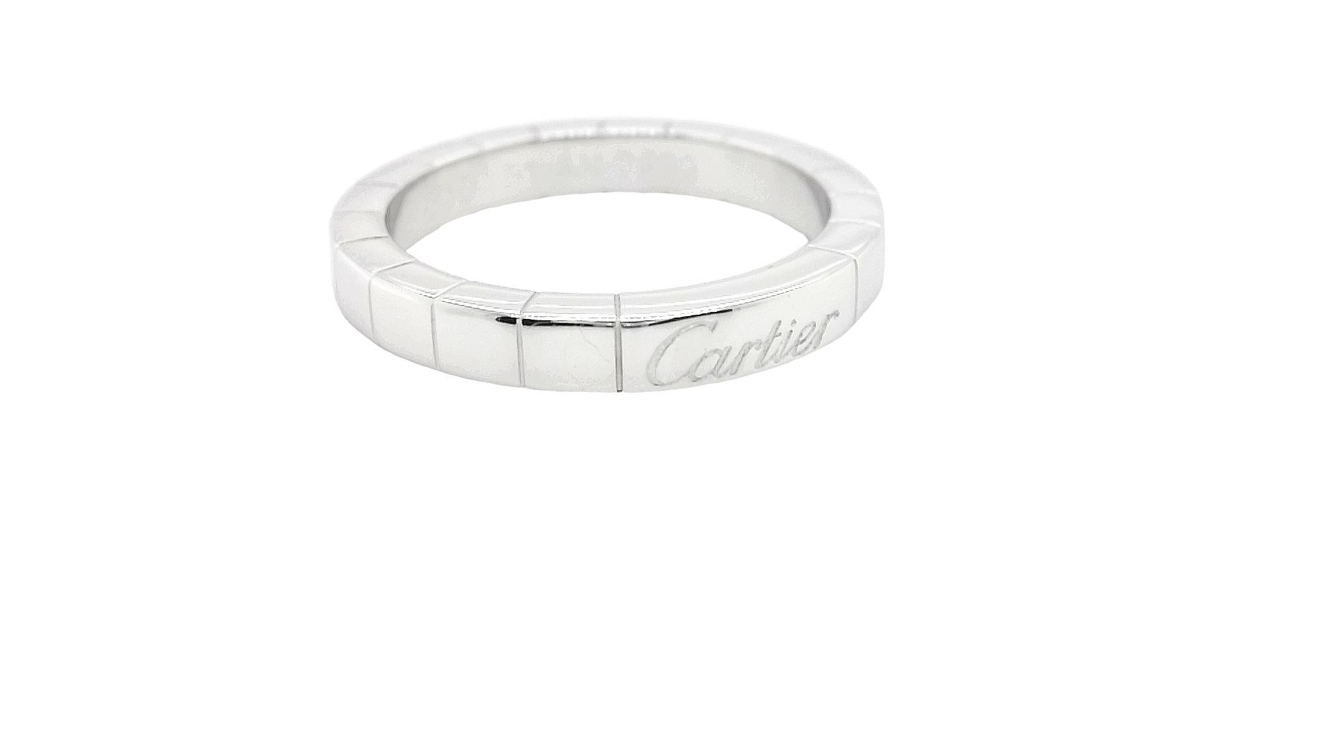 Cartier Lanieres ring set in 18ct white gold  In Excellent Condition For Sale In Addlestone, GB