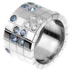 Cartier Lanieres Sapphire Diamond White Gold Ring