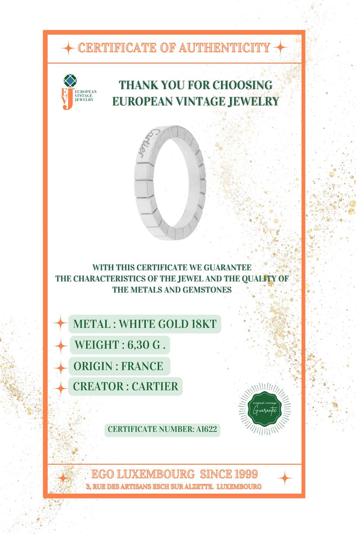 Cartier Lanieres White Gold Ring For Sale 9