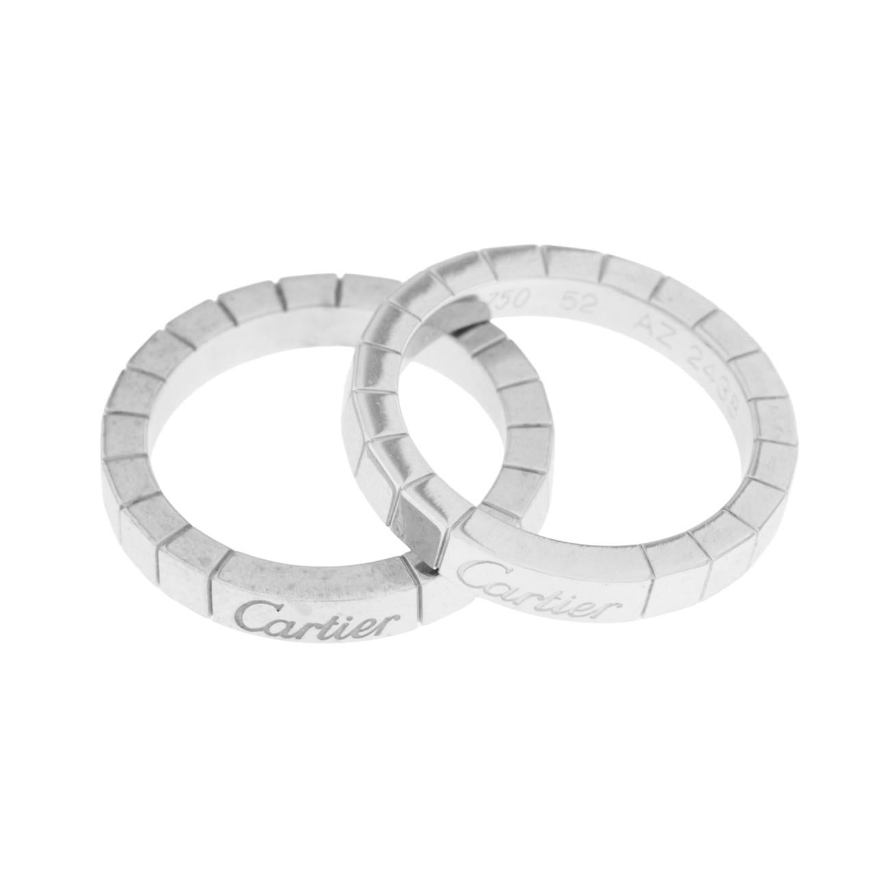 Women's or Men's Cartier Lanieres White Gold Ring For Sale