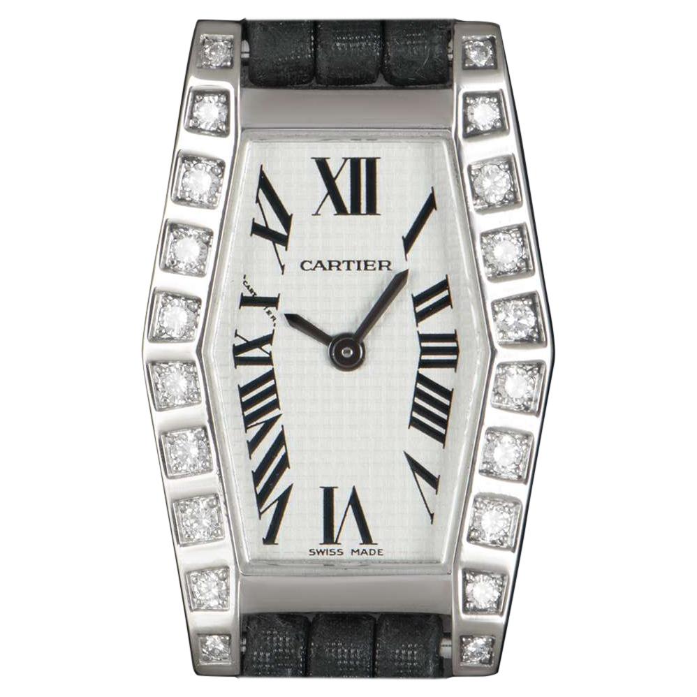 Cartier Lanieres Women's 18k White Gold Silver Dial Diamond Set WJ2005W3