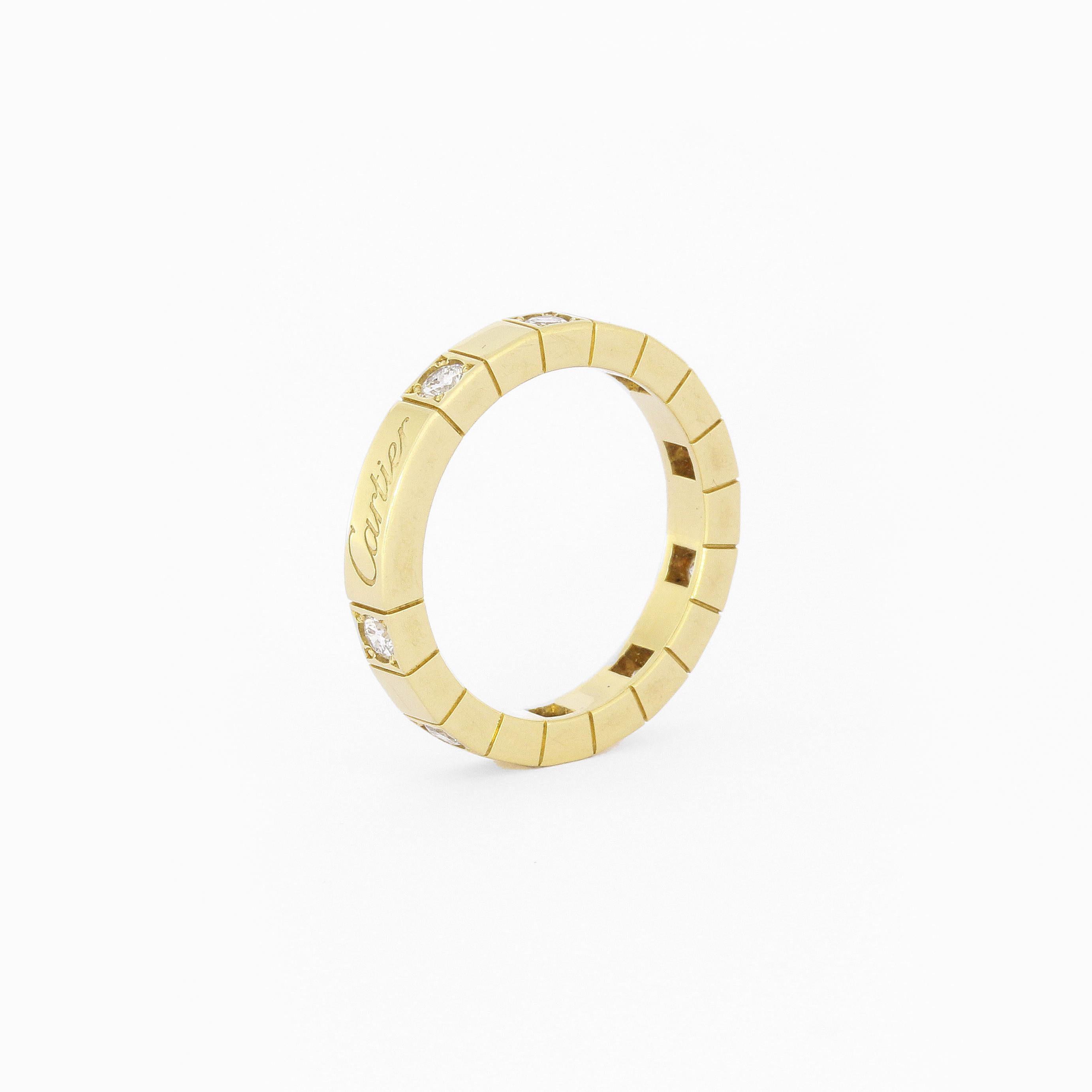 18 Gelbgold Cartier Lanières Ring mit 9 Diamanten ca. 0,36 Karat

Größe 50
