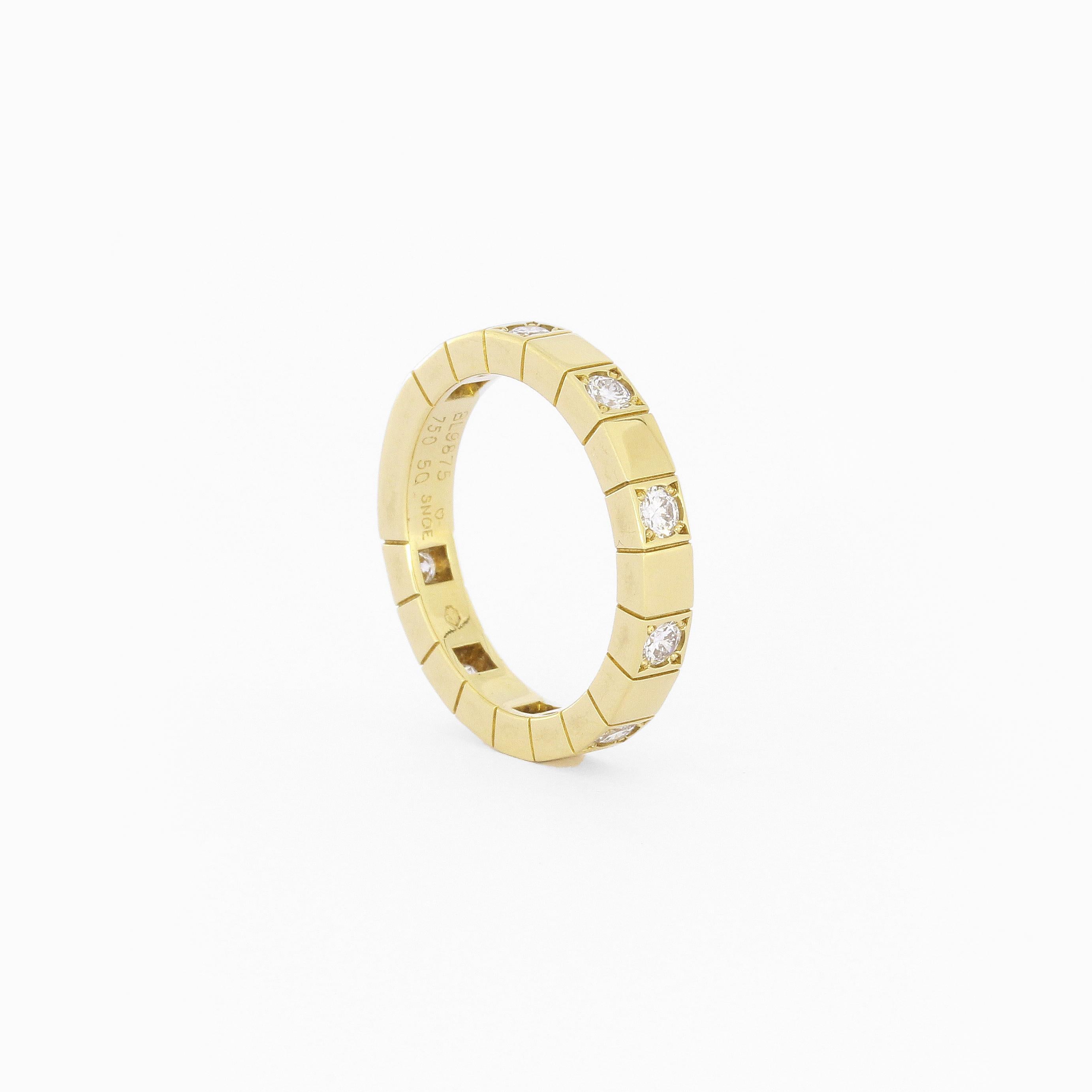 Cartier Lanières Gelbgold 0,36 Karat Diamantband-Ring (Brillantschliff) im Angebot