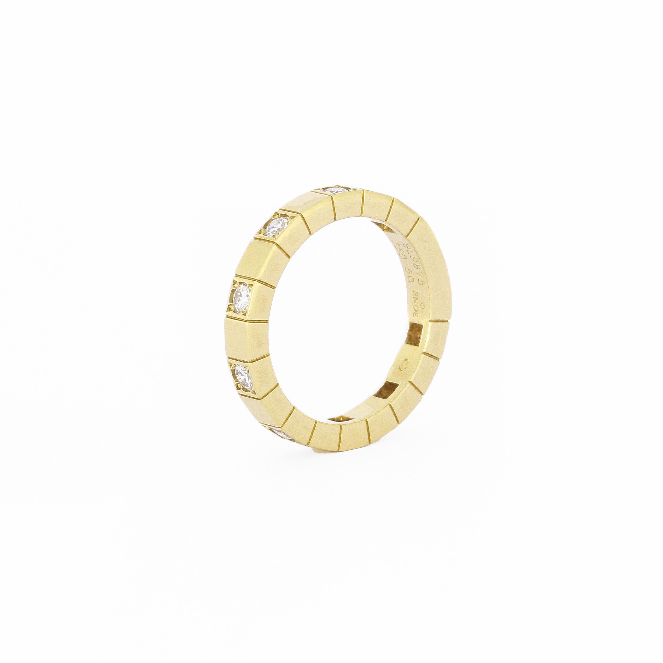 Brilliant Cut Cartier Lanières Yellow Gold 0.36 Carat Diamond Band Ring For Sale
