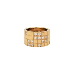 Cartier 'Lanières' breiter Ring aus Gelbgold mit Diamanten