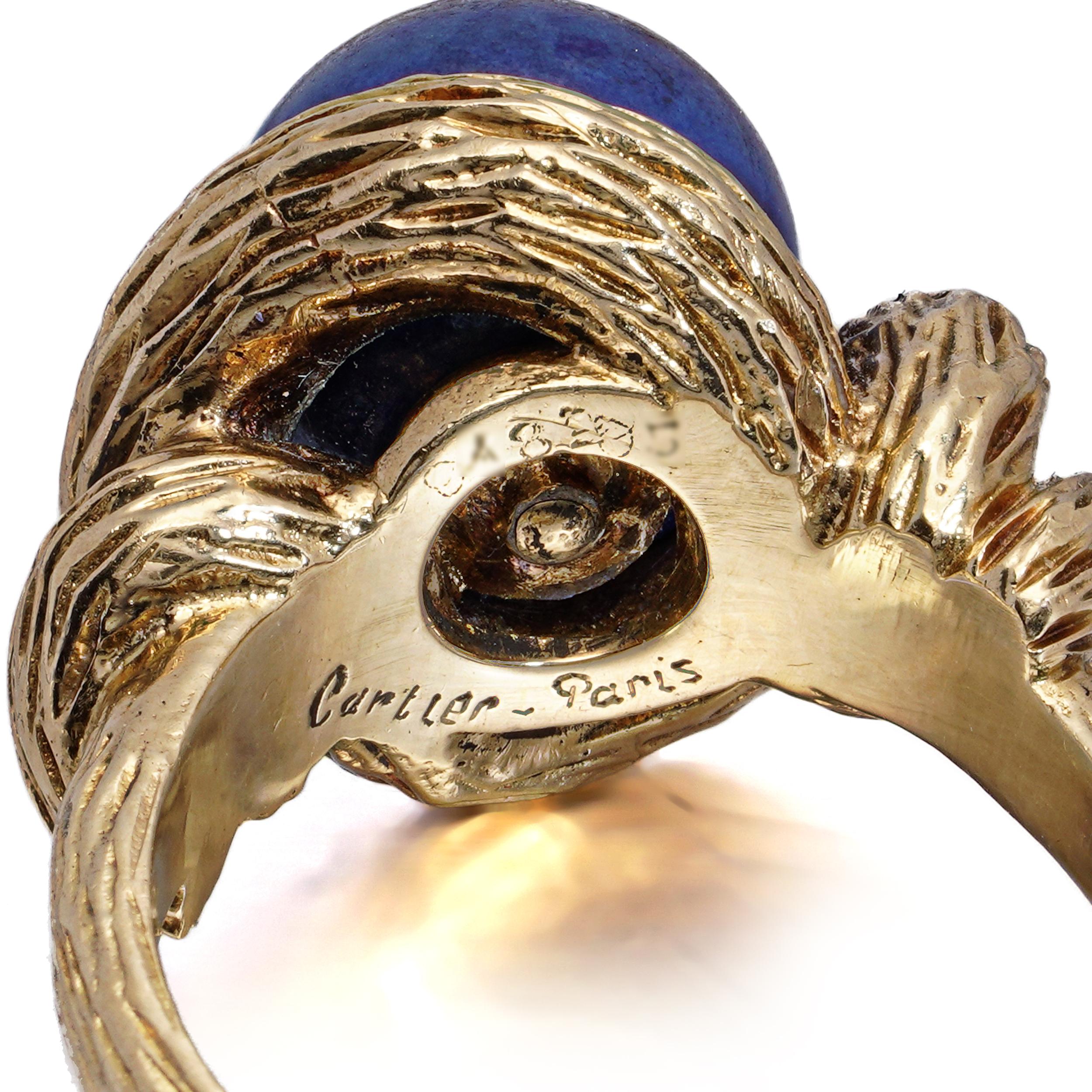 Cartier  Anello in lapislazzuli e oro giallo 18 carati In condizioni buone in vendita a Braintree, GB