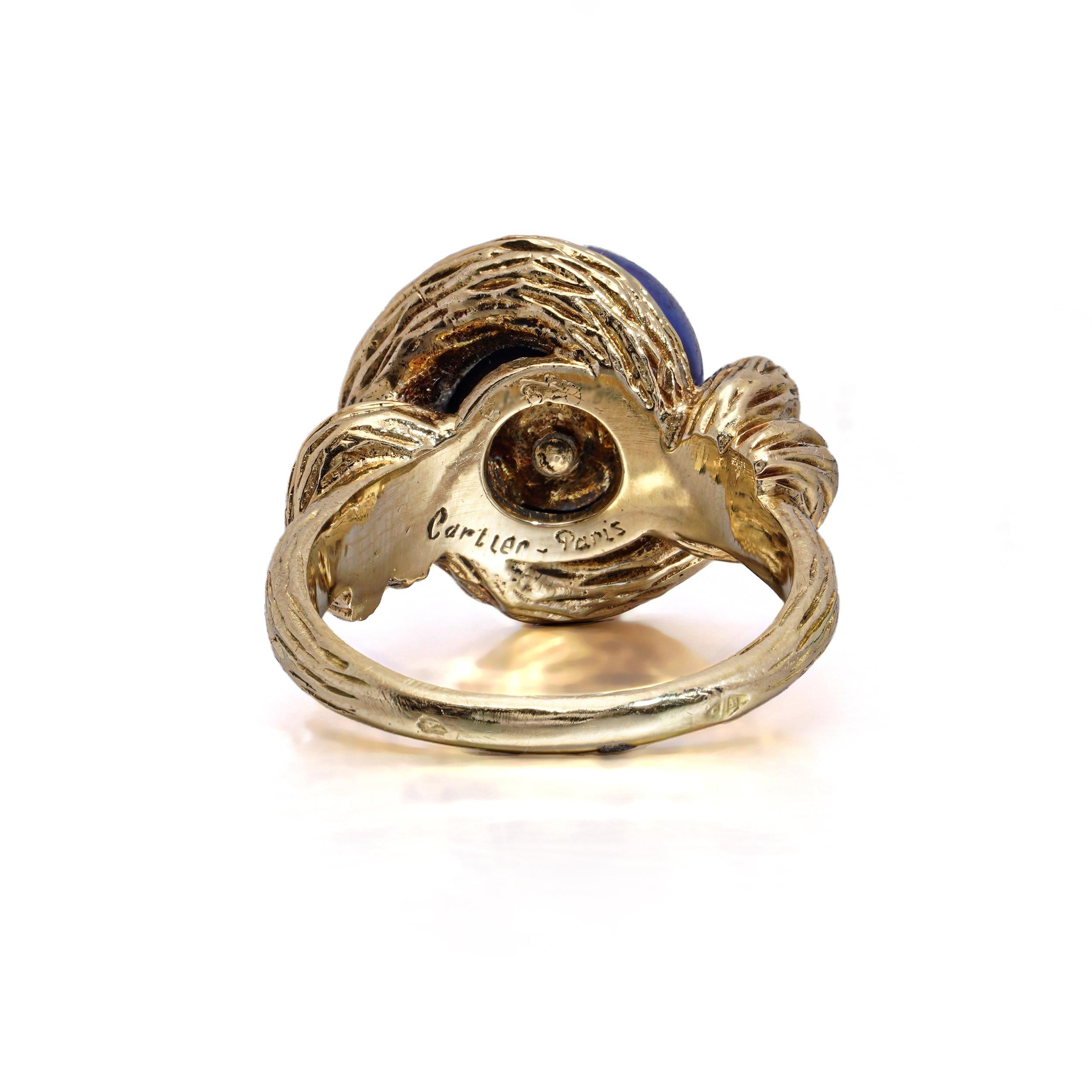 Cartier  Anello in lapislazzuli e oro giallo 18 carati in vendita 2