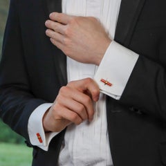 Cartier Lapis Lazuli and Coral Interchangeable Baton Cufflink Set