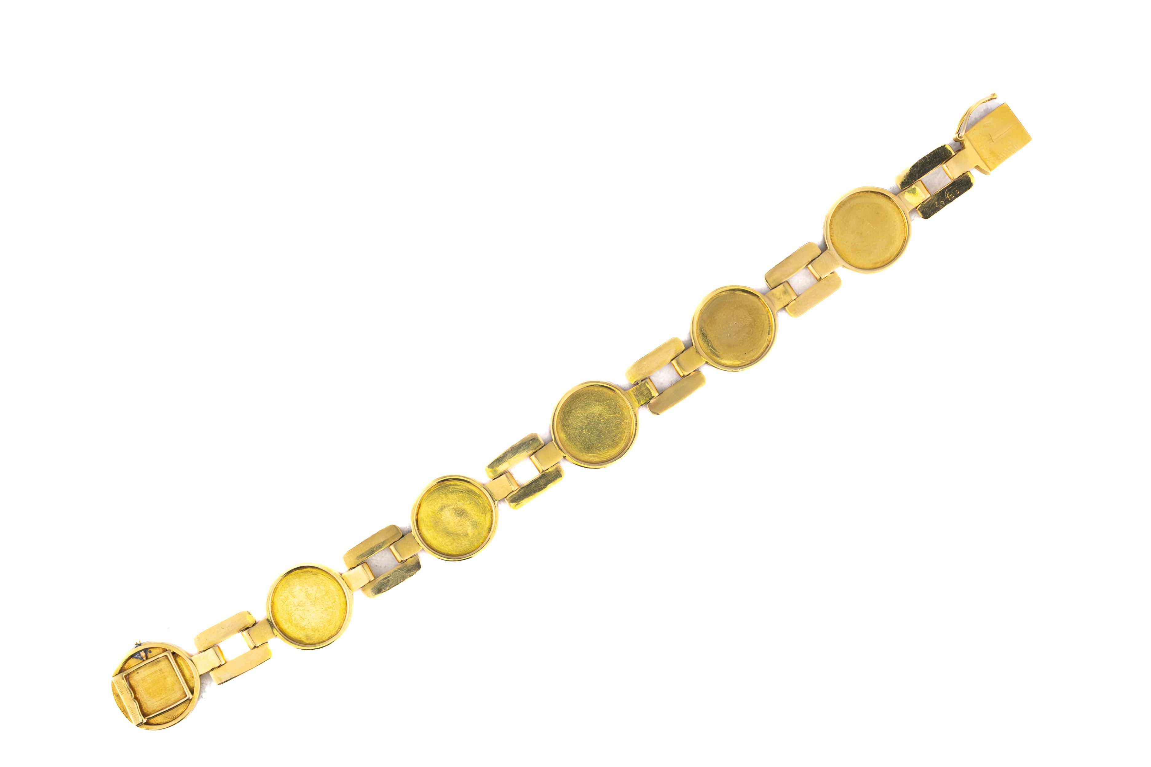 Retro Cartier Lapis Lazuli Transportation Motif Gold Bracelet