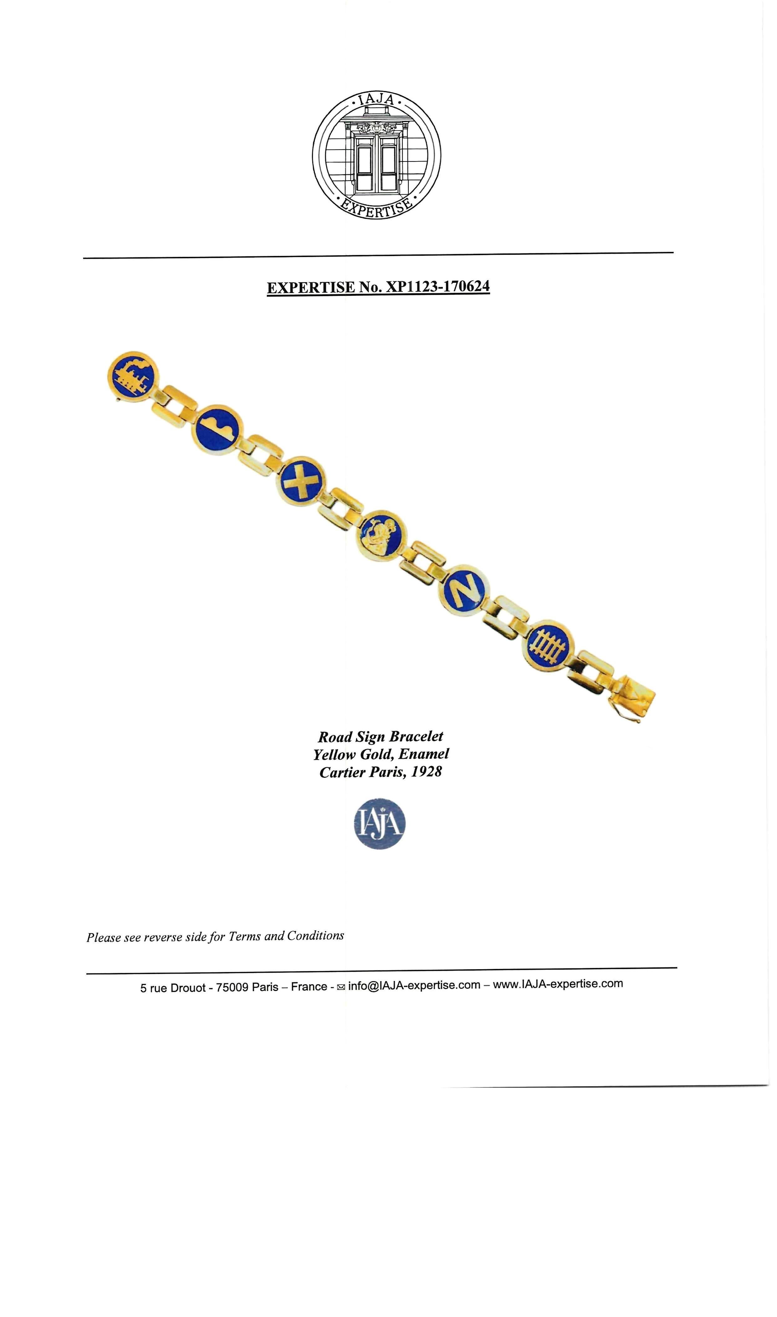 Round Cut Cartier Lapis Lazuli Transportation Motif Gold Bracelet