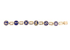 Cartier Lapis Lazuli Transportation Motif Gold Bracelet