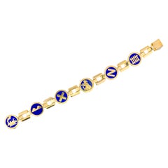 Cartier Lapis Lazuli Transportation Motif Gold Bracelet