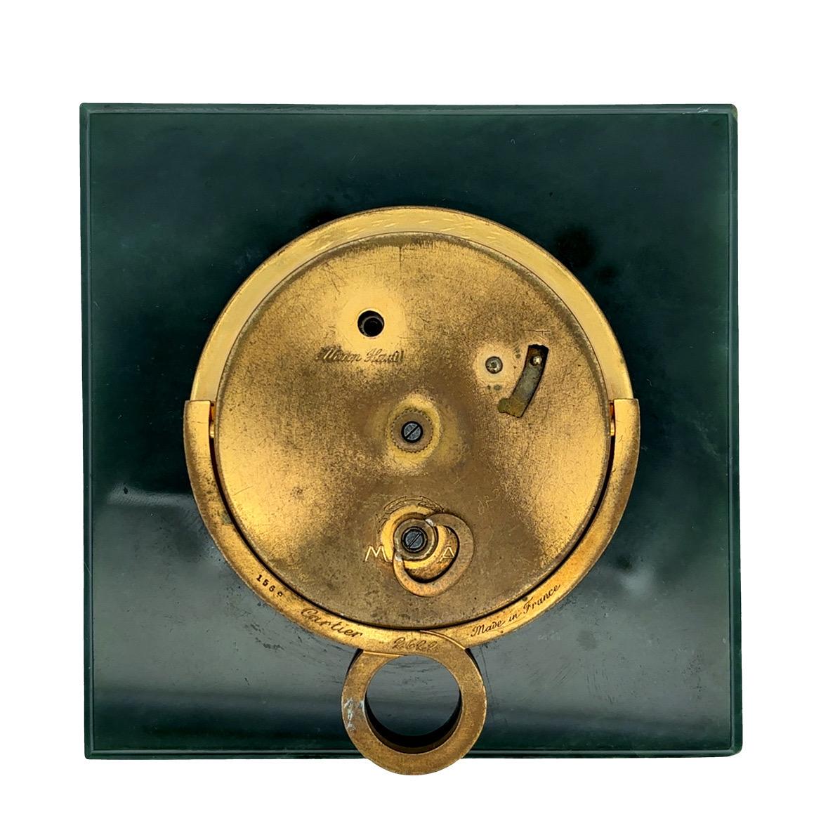 Cartier Laque Art Deco Burgaute Lack Tischuhr im Angebot 2