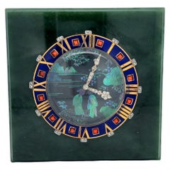 Cartier Laque Art Deco Burgaute Lack Tischuhr