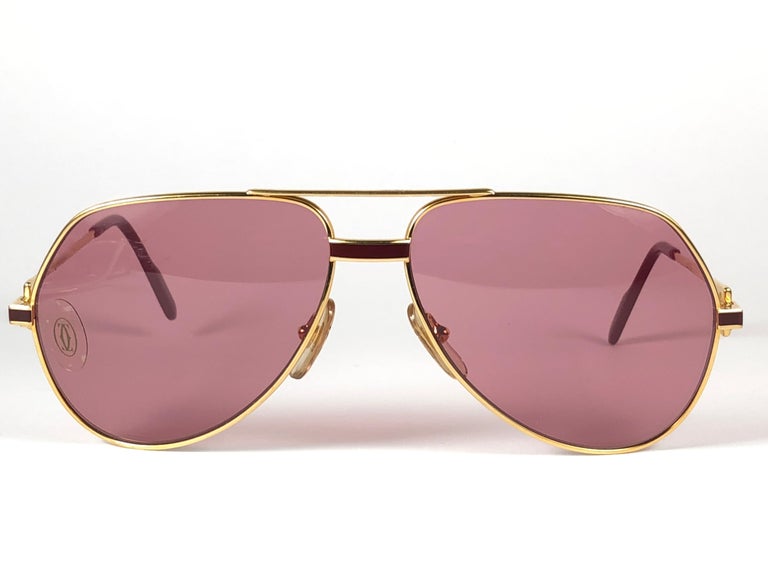 Cartier Laque de Chine Aviator Gold 59Mm Heavy Plated Sunglasses France ...