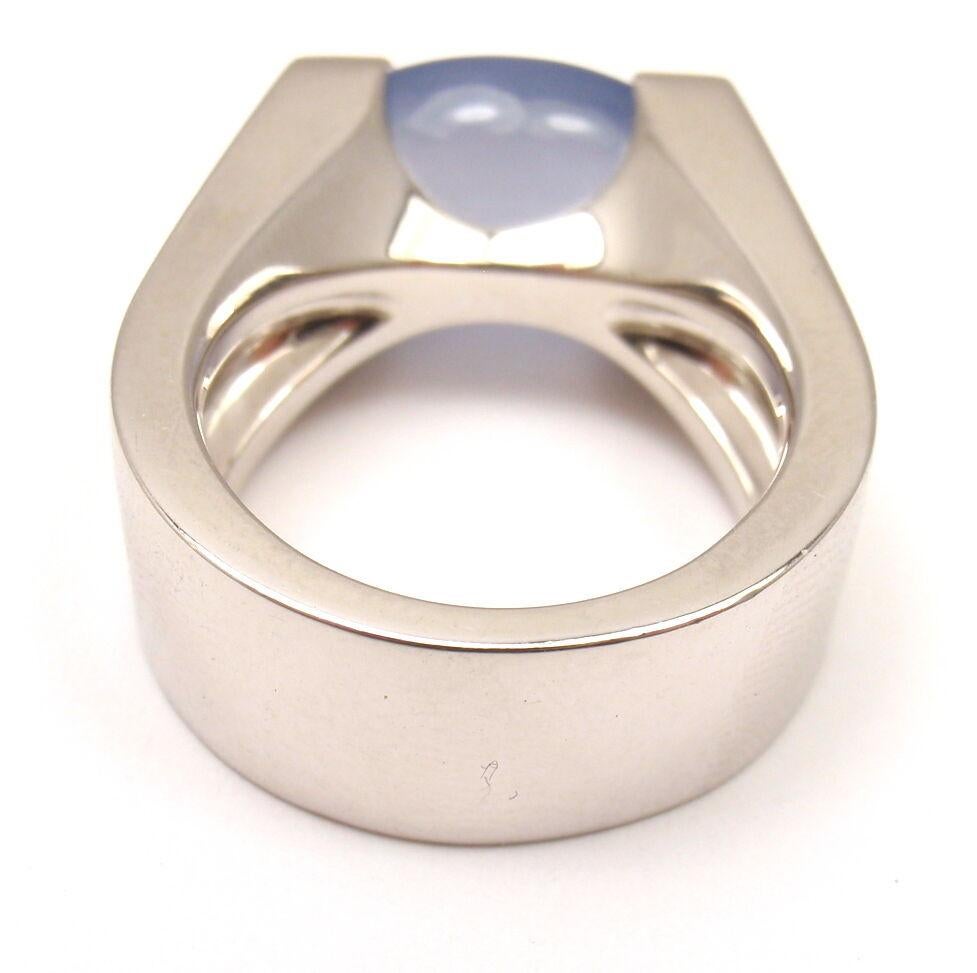 Cartier Large Chalcedony White Gold Ring In New Condition In Holland, PA
