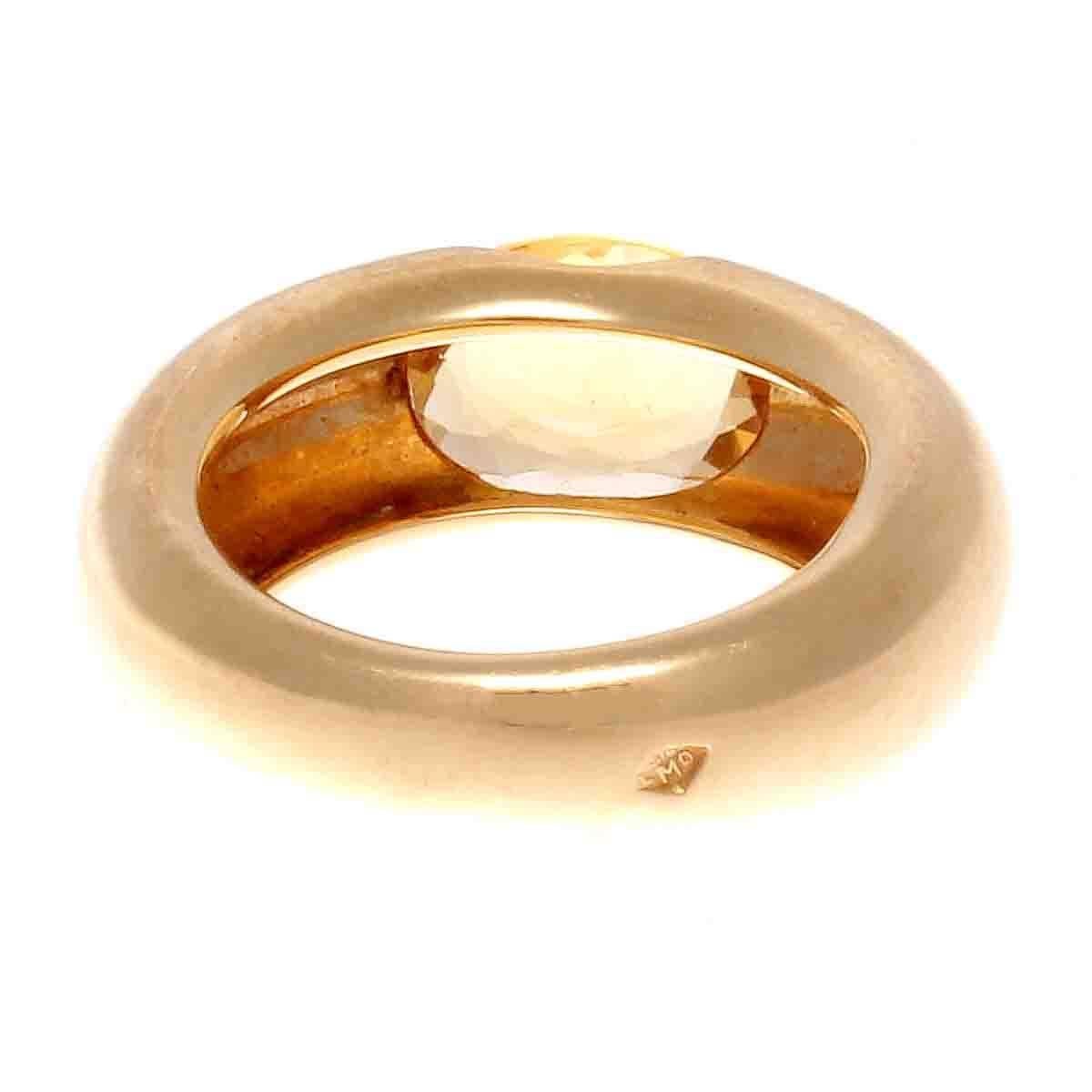 Modern Cartier Large Ellipse Citrine Gold Ring