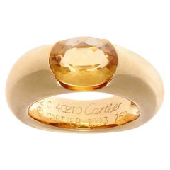 Bague Cartier en or avec grande ellipse de citrine