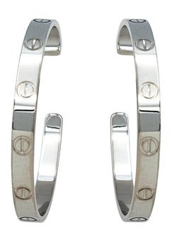 Cartier, boucles d'oreilles grand amour en or blanc poli 18 carats avec boîte