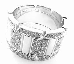 CARTIER, grande bague modèle Tank Francaise en or blanc et diamants, grand modèle