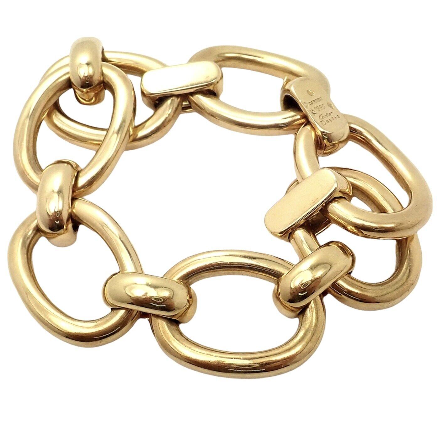 Cartier Large Oval Yellow Gold Link Bracelet For Sale 3