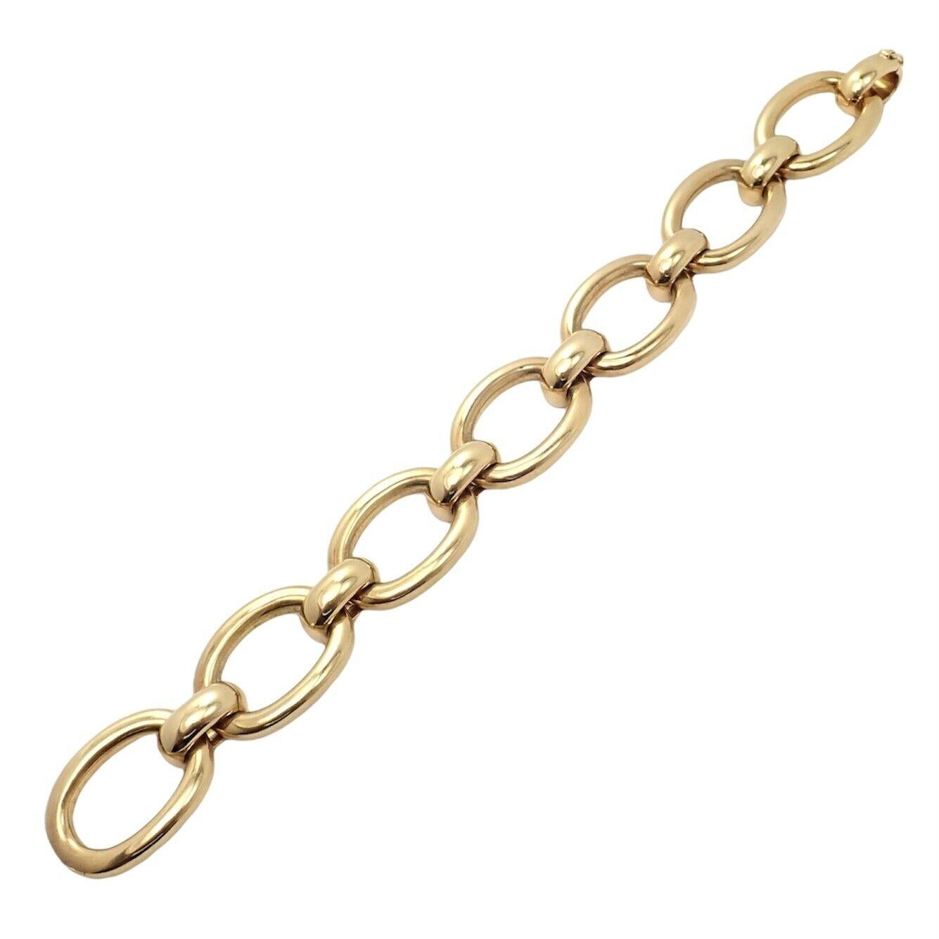 Bracelet à maillons ovales en or jaune 18k de Cartier. 
Détails : 
Longueur : 8 1/4