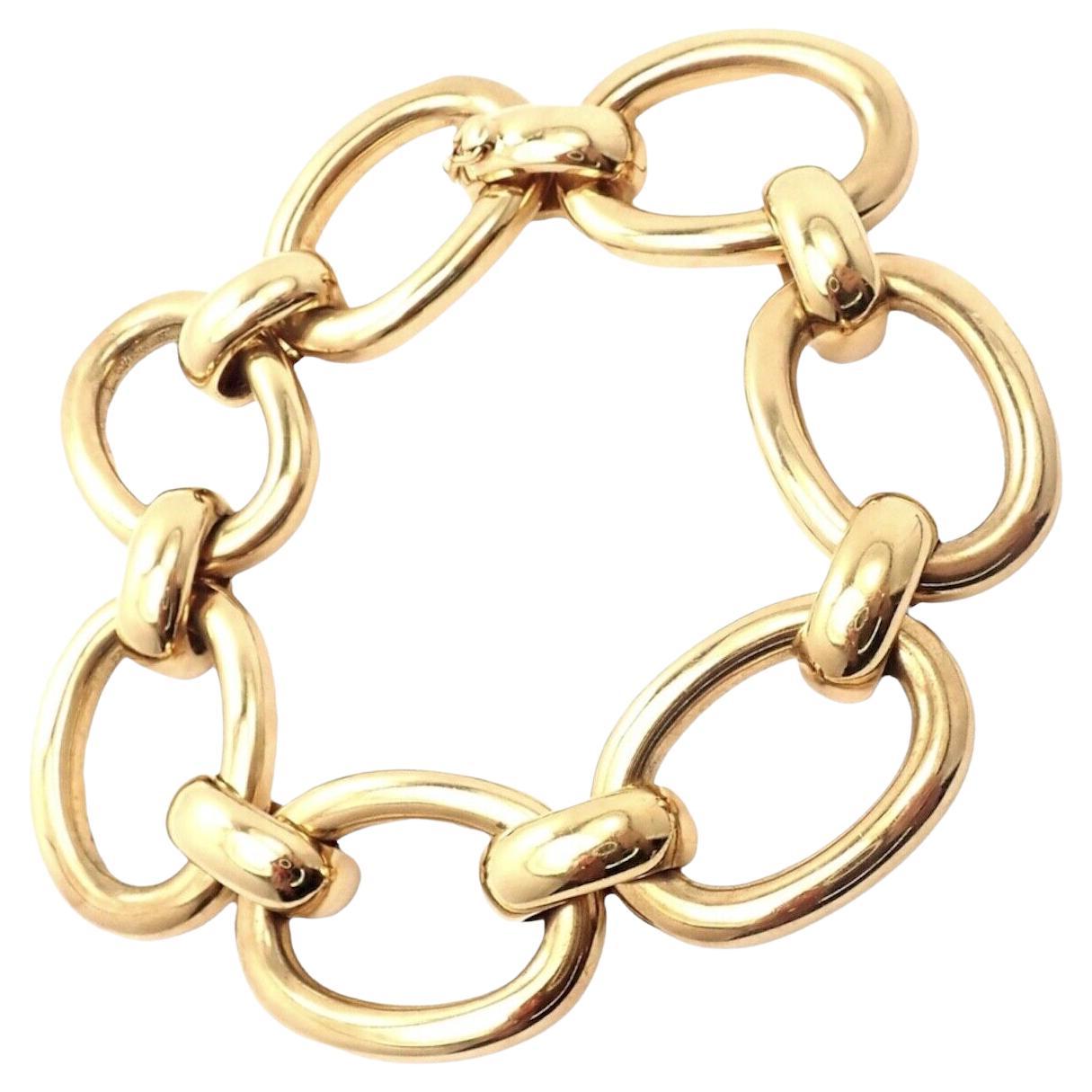 Cartier, grand bracelet à maillons ovales en or jaune en vente