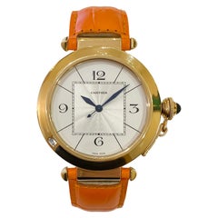 Cartier Large Pasha Automatic 18 Karat Yellow Gold Watch