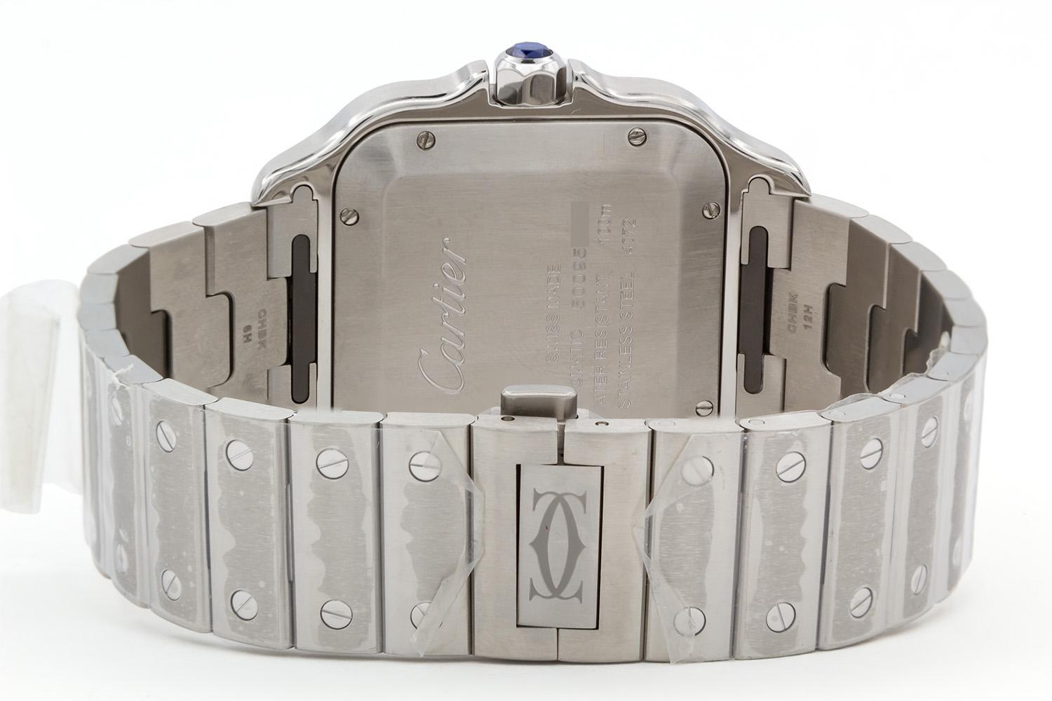 Cartier Large Santos De Cartier Blue PVD WSSA0048 Box Papers Extra Bracelet 4072 4