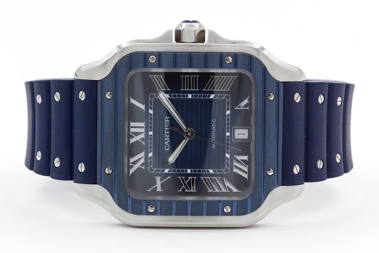 cartier santos blue pvd