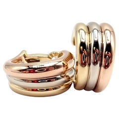 Cartier Orecchini Trinity Hoop Tri-Color in oro di grandi dimensioni
