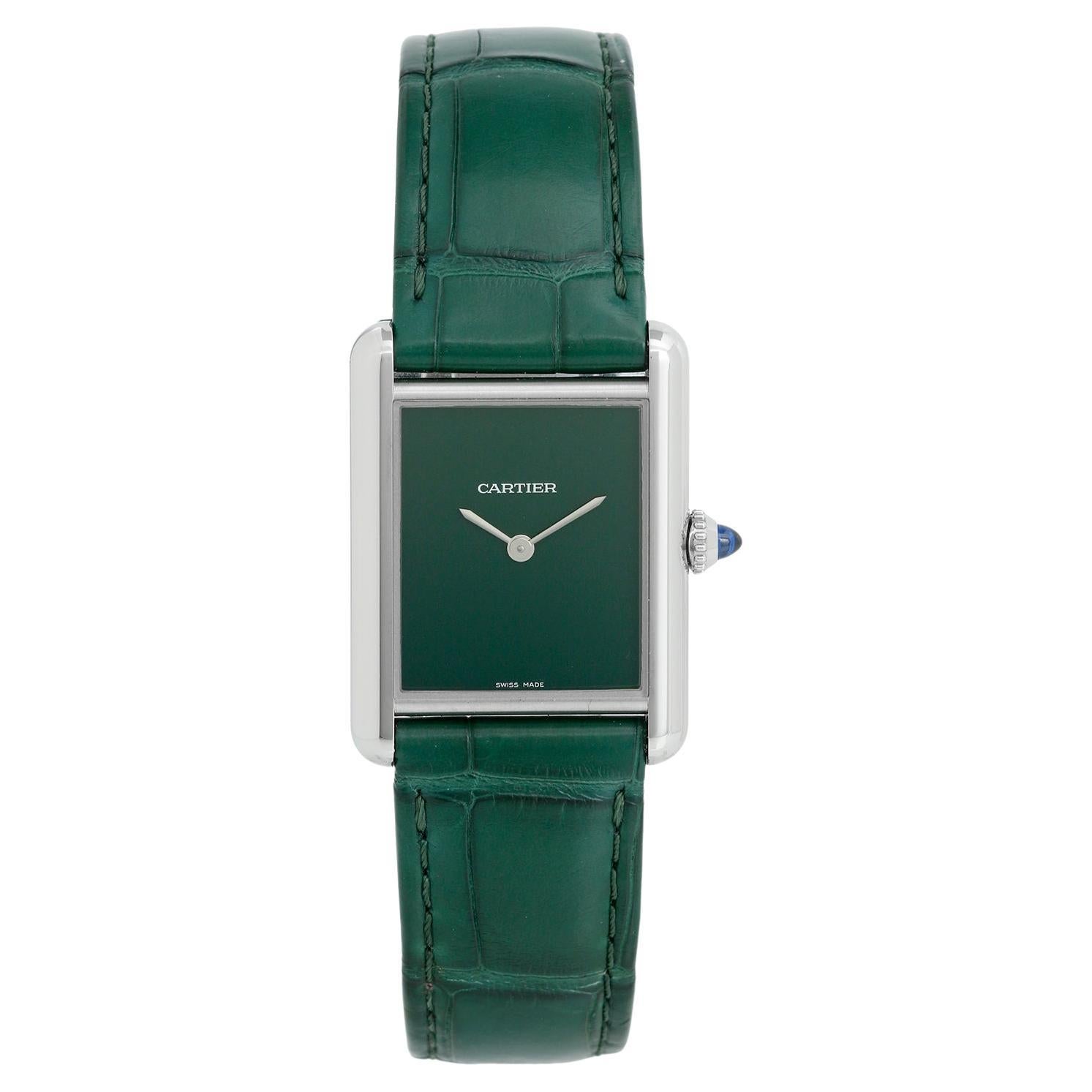 Cartier Grande montre Tank Must Watch verte réf. WSTA0056