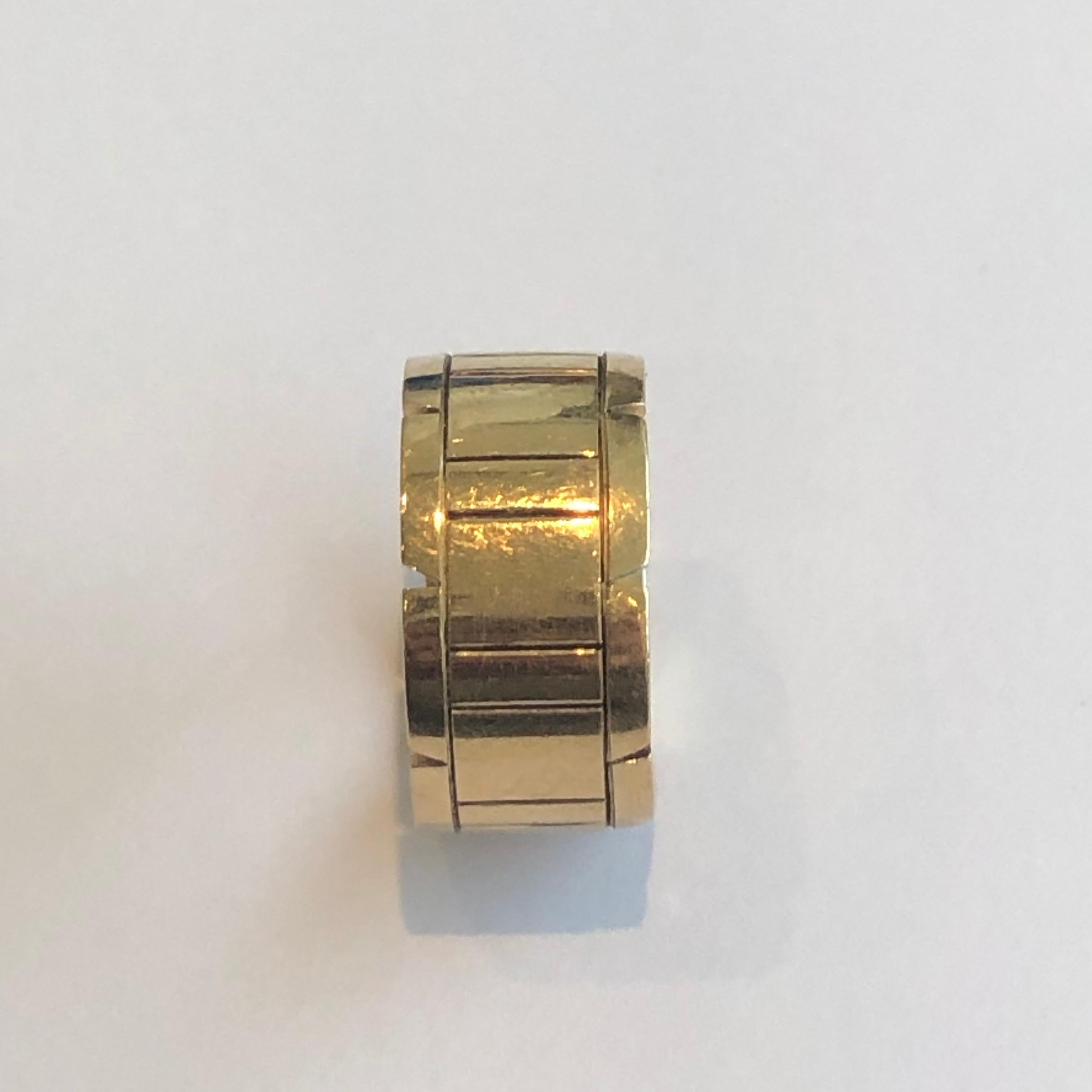 Cartier Large Tank Band Ring Yellow Gold 18 Karat, Bague Tank or Jaune In Excellent Condition In Boulogne Billancourt, FR