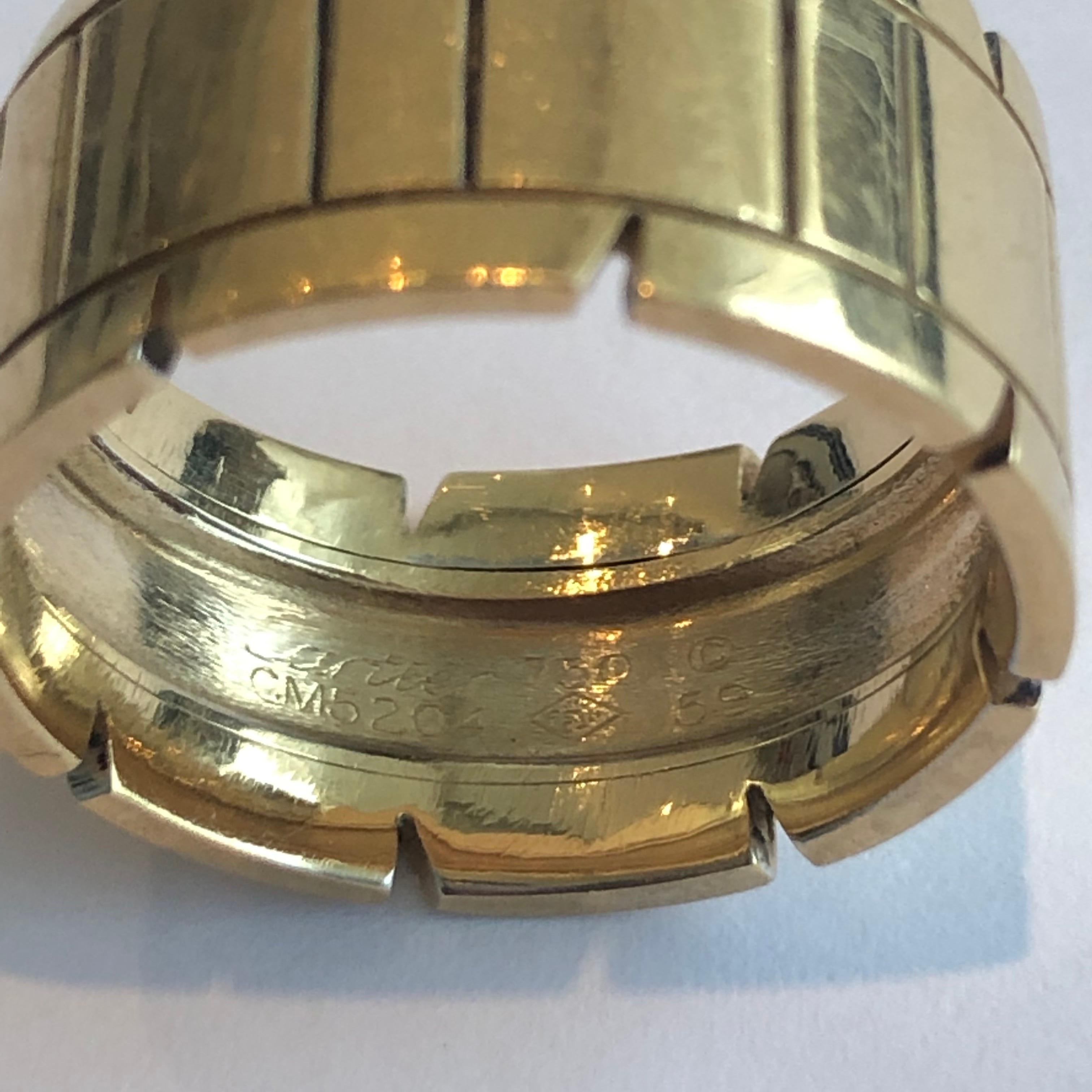 Women's or Men's Cartier Large Tank Band Ring Yellow Gold 18 Karat, Bague Tank or Jaune