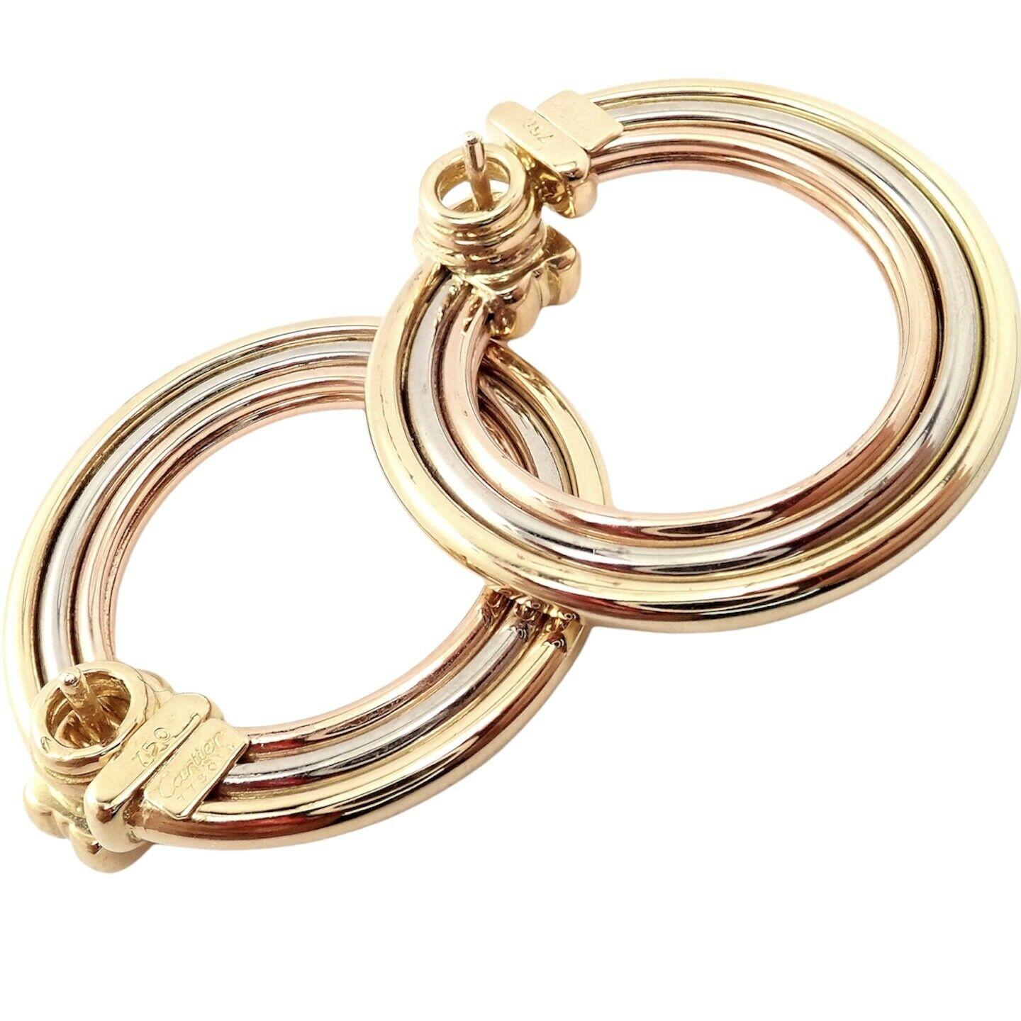 Cartier: Dreifarbige Trinity-Ohrringe aus Gold, Cartier im Angebot 1
