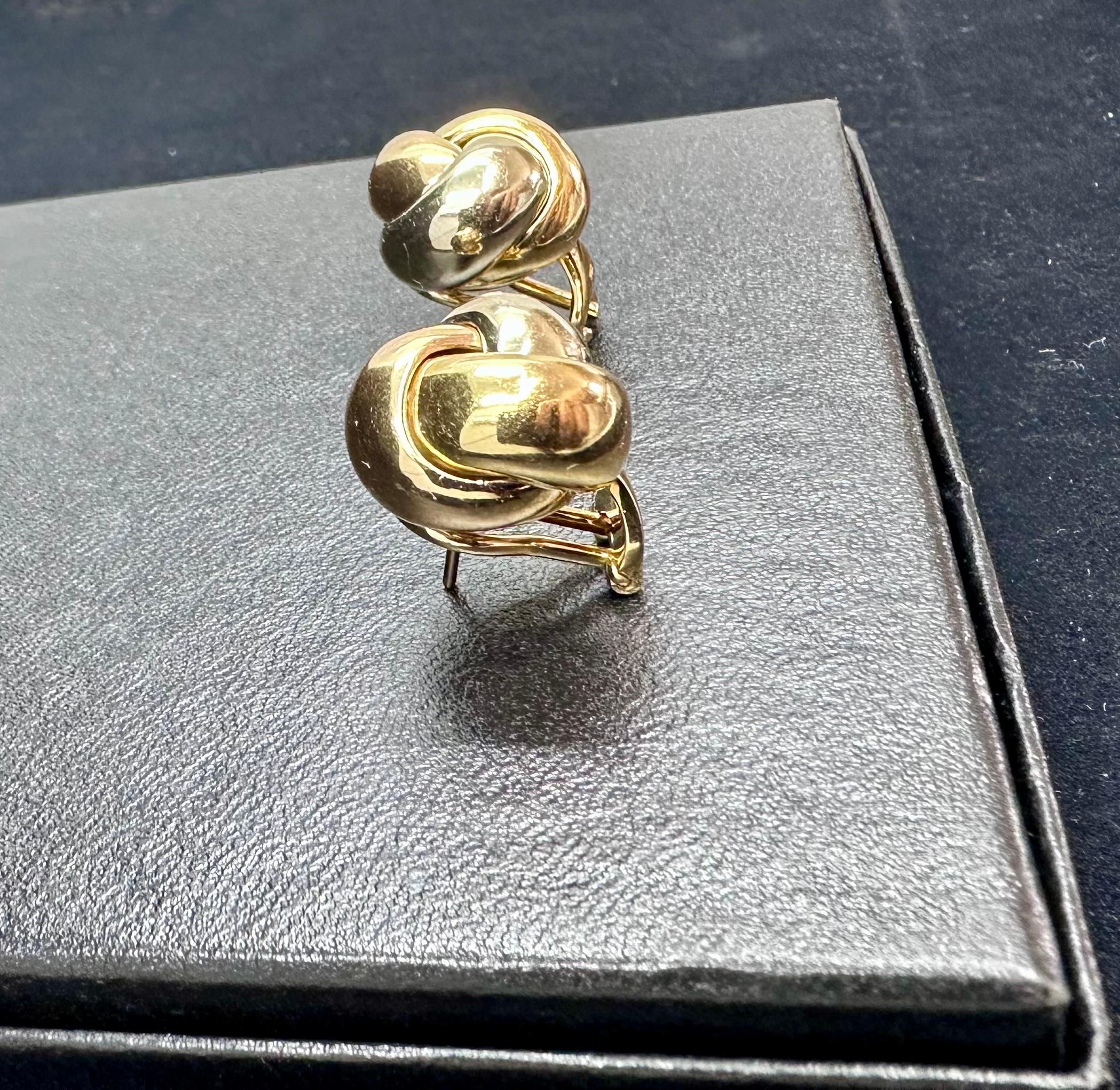 Cartier Large Trinity Knot Stud Earrings 18k For Sale 2