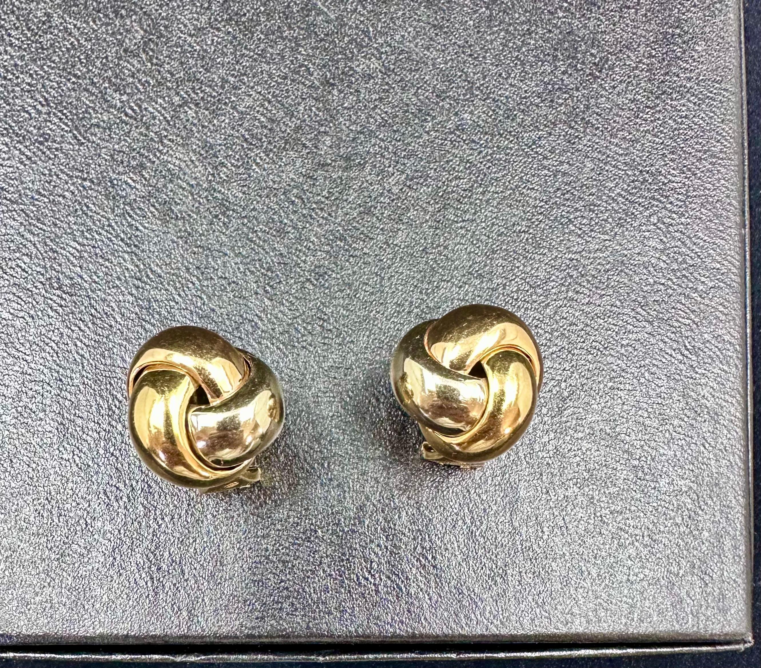 Cartier Large Trinity Knot Stud Earrings 18k For Sale 4