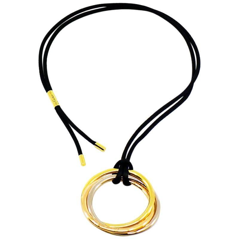 Cartier Large Trinity Necklace, 18 Karat Tri-Color Gold on a Cord
