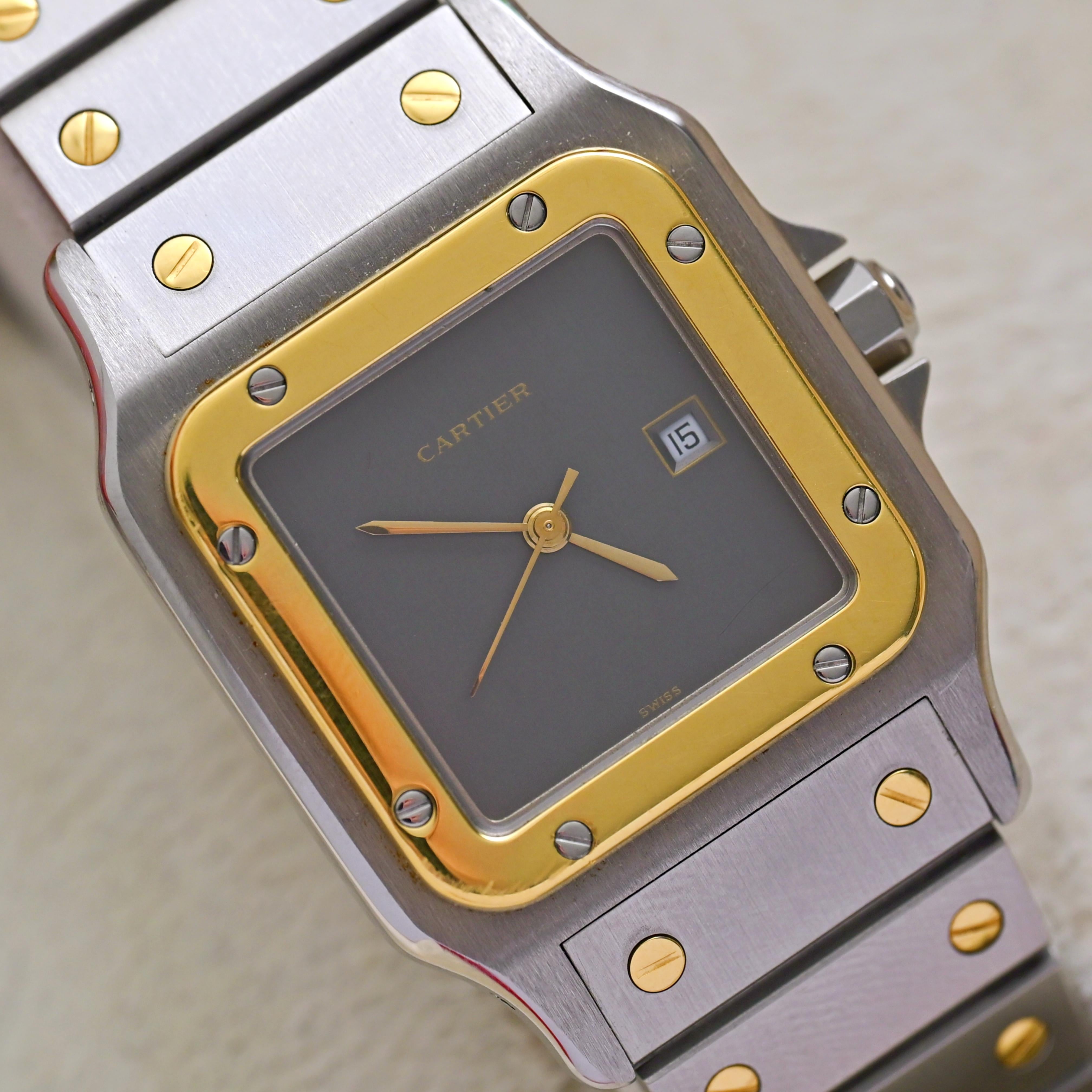 Cartier Large Two-Tone 18K YG & Stainless Steel Santos Automatic 2961, 1980's 1