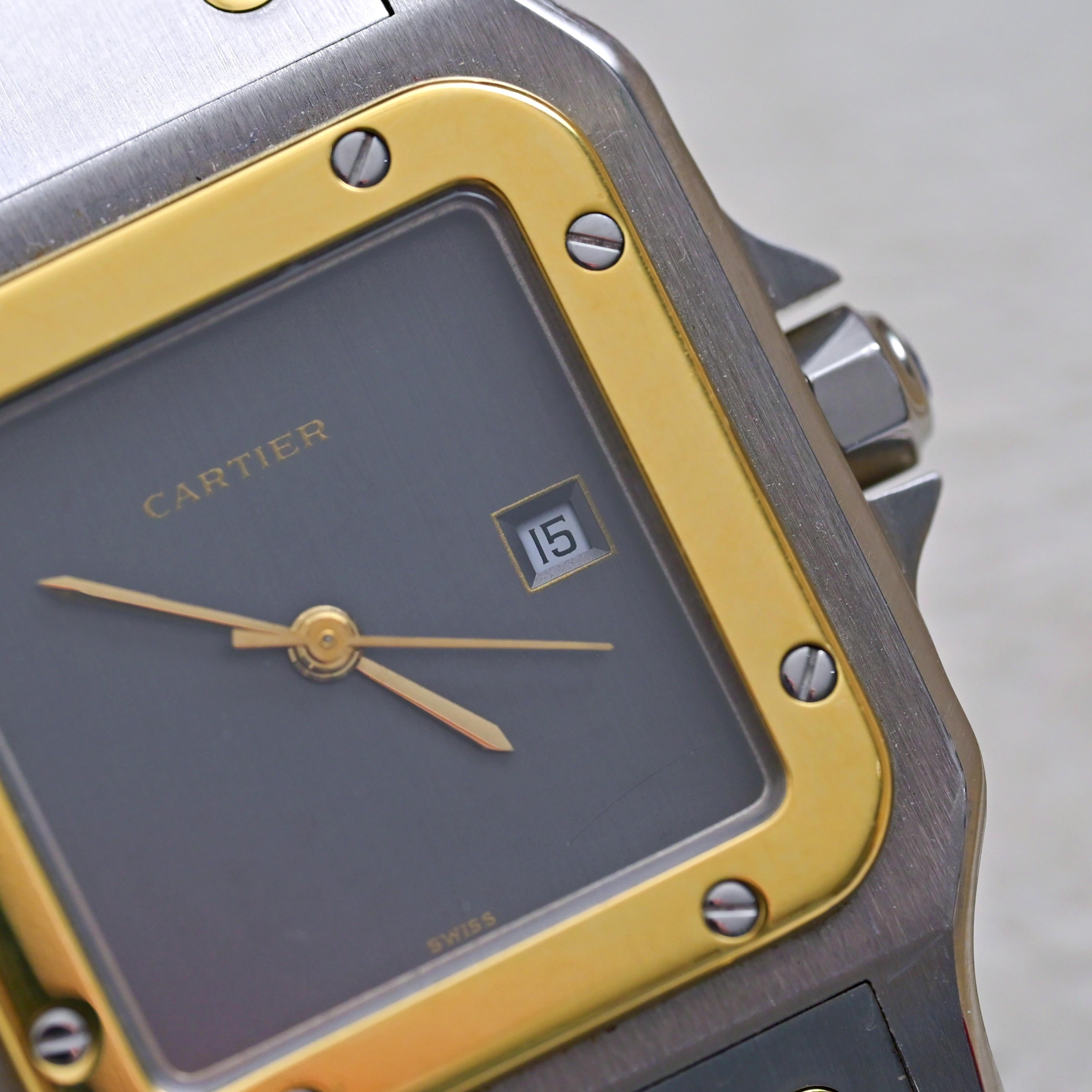 Cartier Large Two-Tone 18K YG & Stainless Steel Santos Automatic 2961, 1980's 2