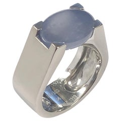 Cartier Large White Gold and Chalcedony Ring