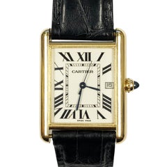 Cartier Large Yellow Gold Classic Tank Quartz Wristwatch