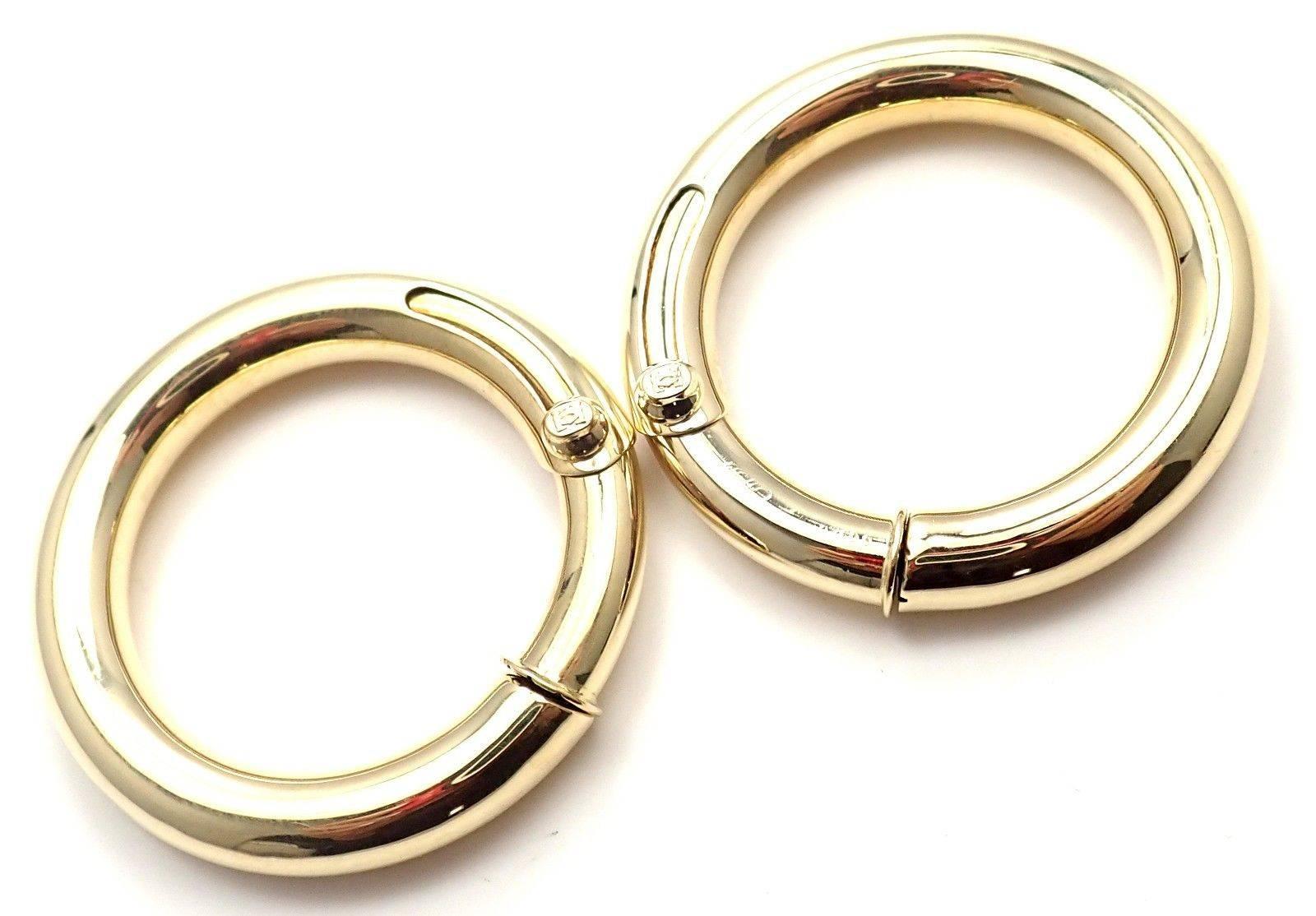 Cartier Large Yellow Gold Hoop Earrings In New Condition In Holland, PA