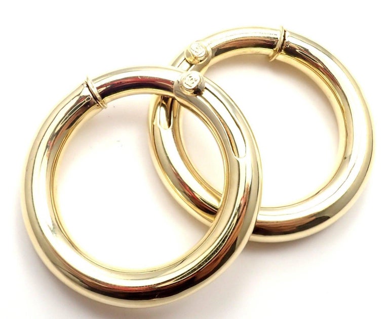 Cartier Large Yellow Gold Hoop Earrings For At 1stdibs Cartier Large Yellow Gold Hoop Earrings For 4