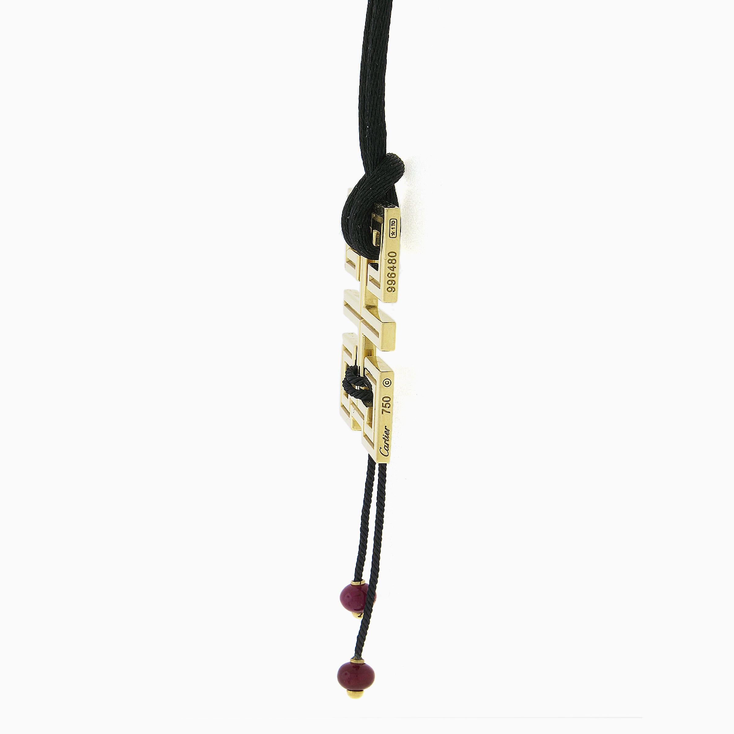 Cartier Le Baiser Du Dragon Collar de oro de 18k y cordón de rubíes con pendientes colgantes 5