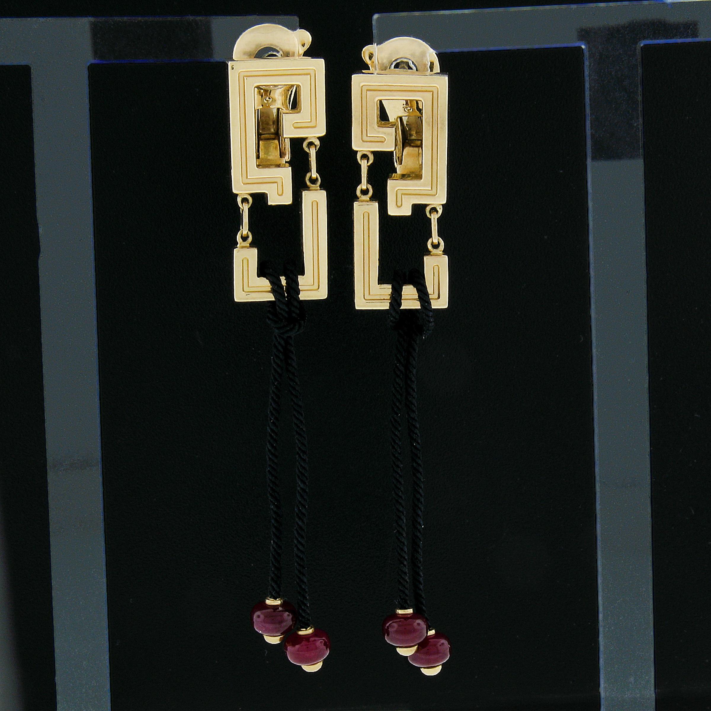 De las mujeres Cartier Le Baiser Du Dragon Collar de oro de 18k y cordón de rubíes con pendientes colgantes