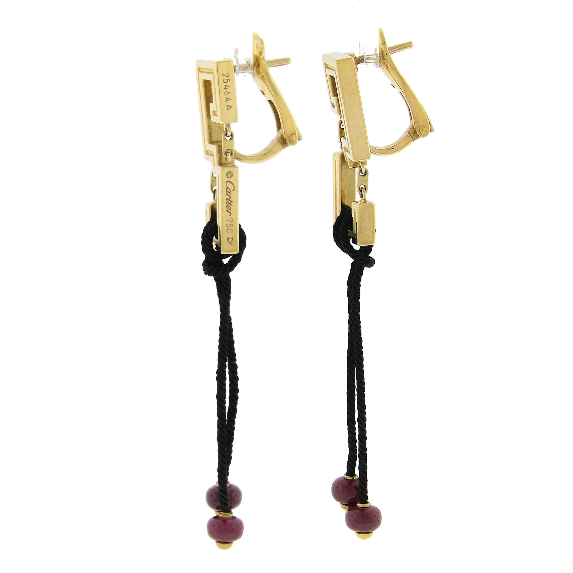 Cartier Le Baiser Du Dragon Collar de oro de 18k y cordón de rubíes con pendientes colgantes 1
