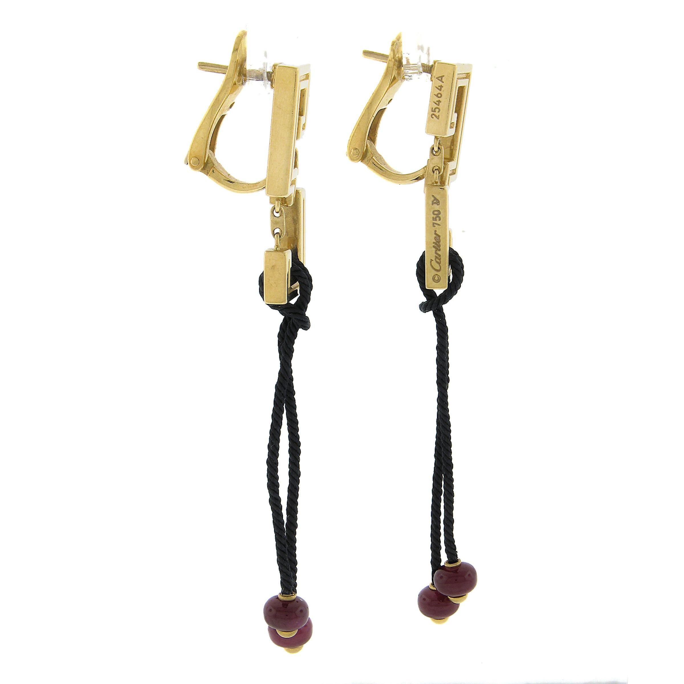 Cartier Le Baiser Du Dragon Collar de oro de 18k y cordón de rubíes con pendientes colgantes 2